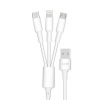 USB A to Multi Charging 1.5 Meter White Color Silicon Charging Cable